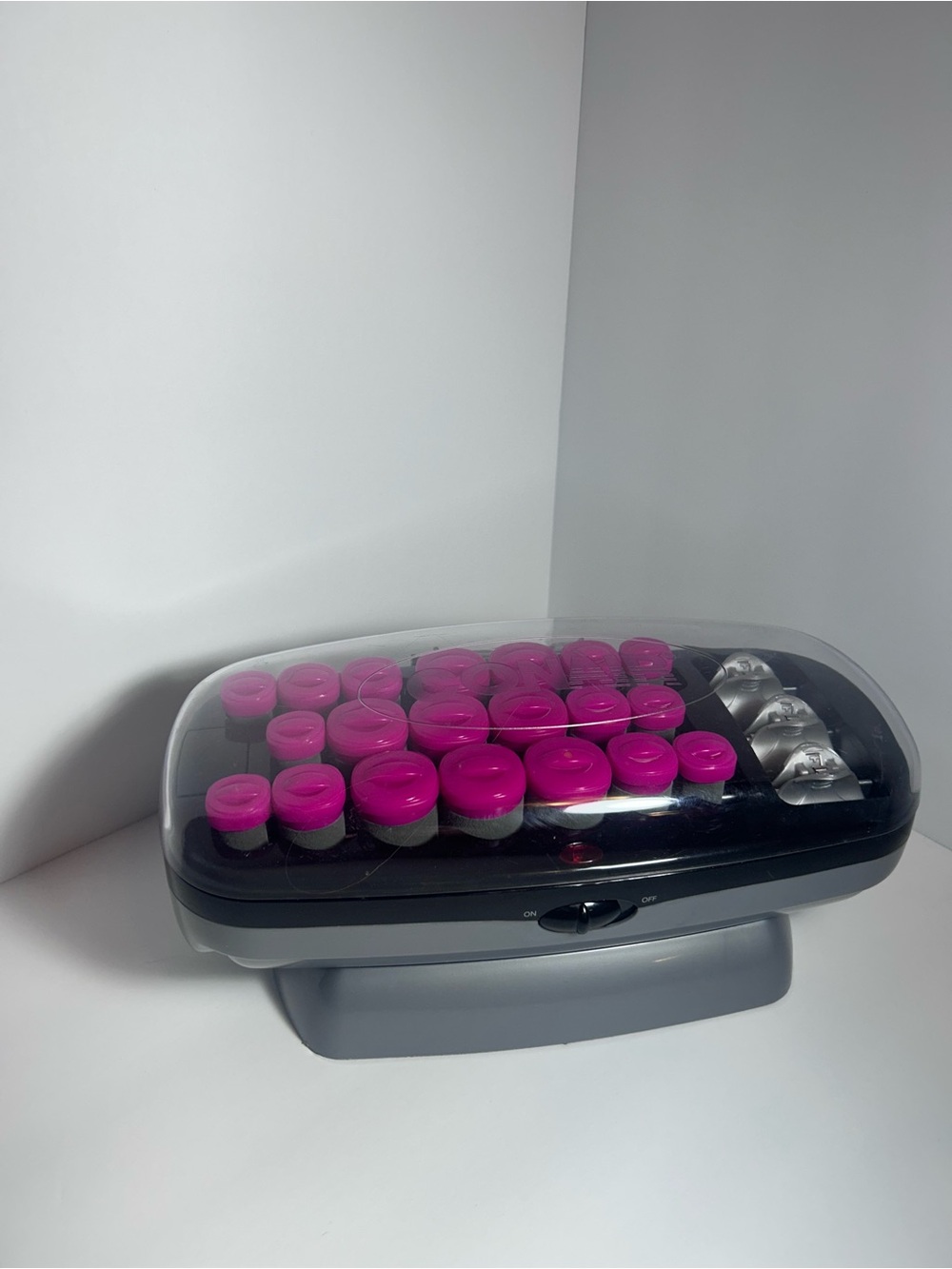 Electric Hair Roller Heater with Pink Rollers